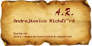 Andrejkovics Richárd névjegykártya