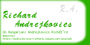 richard andrejkovics business card